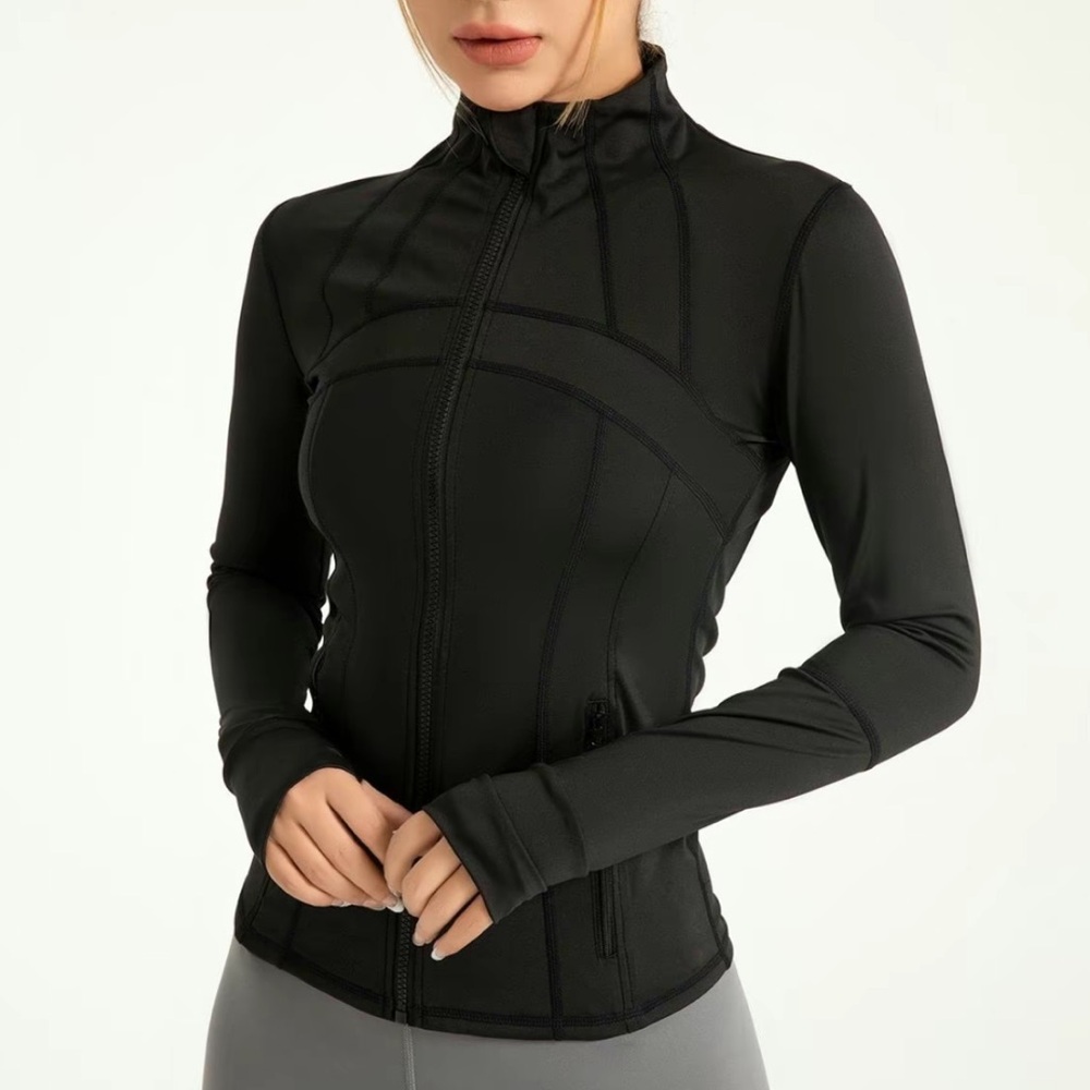 New Women's Black Zip-Up Jacket